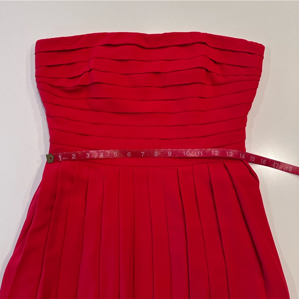 Rachel Roy RSVP Lipstick Red Pleated‎ Strapless Mini Dress Size 8 - Picture 5 of 11